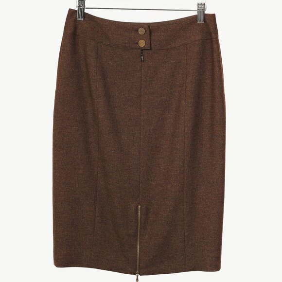Chanel 99A Brown Cashmere Pencil Skirt - Picture 2 of 10